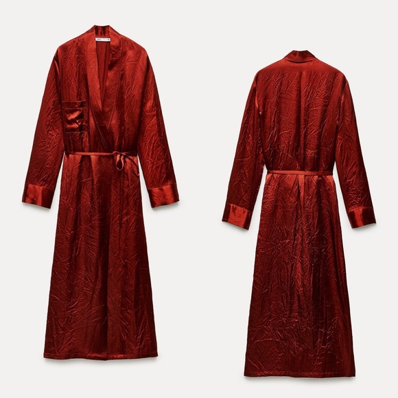 BLOGGERS FAV ZARA SATIN EFFECT WRAP DRESS - Picture 5 of 5